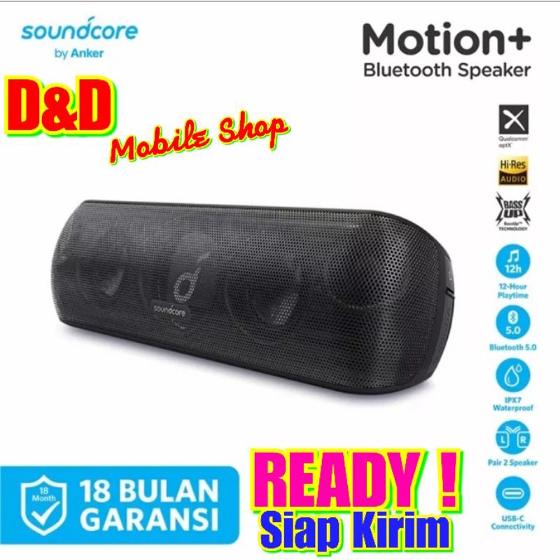 ANKER SOUNDCORE MOTION + PLUS Portable Wireless Bluetooth Speaker Stereo Bass GARANSI RESMI ANKER