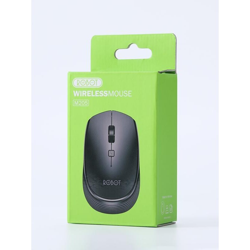 Mouse Wireless Optical 2.4Ghz 800-1200-1600DPI Power ON/OFF Robot M205