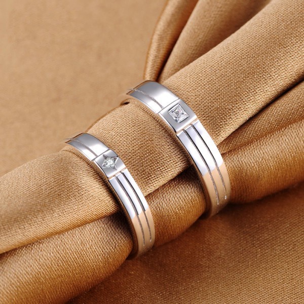 Cincin Tunangan Wanita Emas Murni Perak 925 Nikah Wedding Ring Asli Cincin Hitam Pasangan Ring Silve