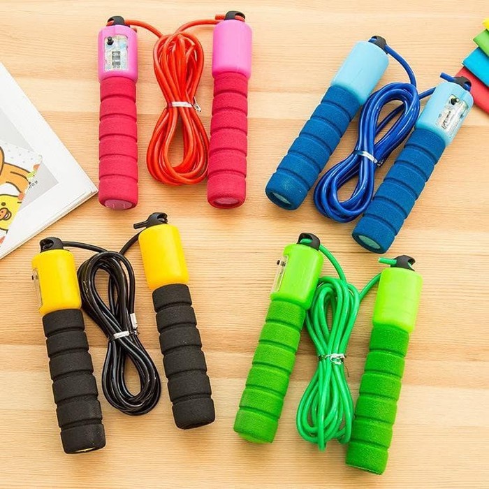 LOMPAT TALI SKIPPING SKIPING JUMP ROPE WITH SOFT HANDLE ALAT OLAHRAGA