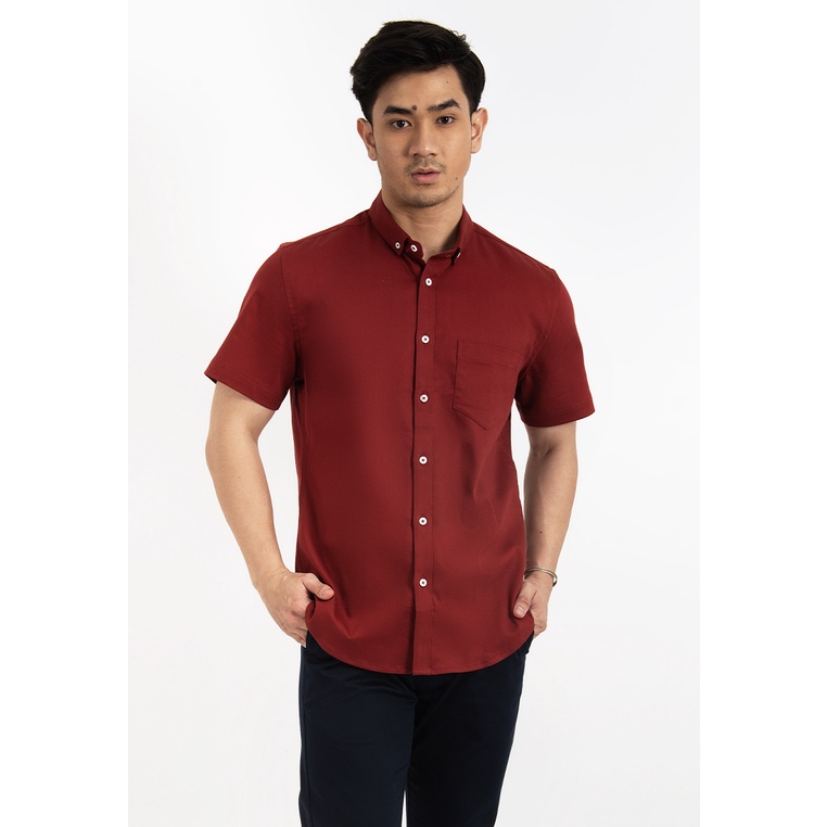 MOC Kemeja Lengan Pendek Pria MOGIGO BESTBUY - MAROON