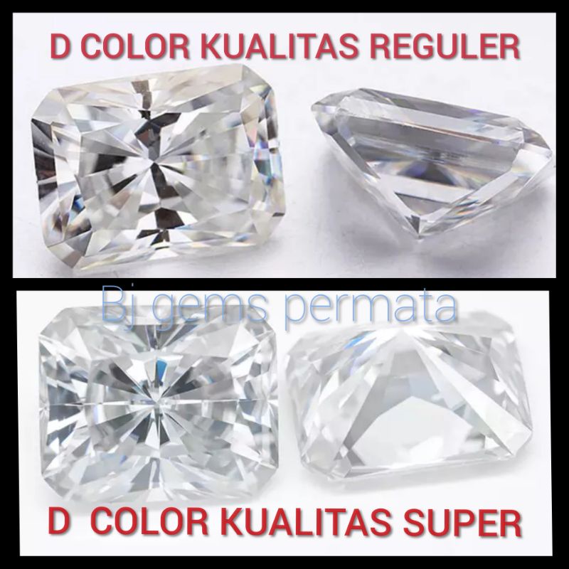 Moissanite Radiant Brilliant Reguler Quality GRA certificate