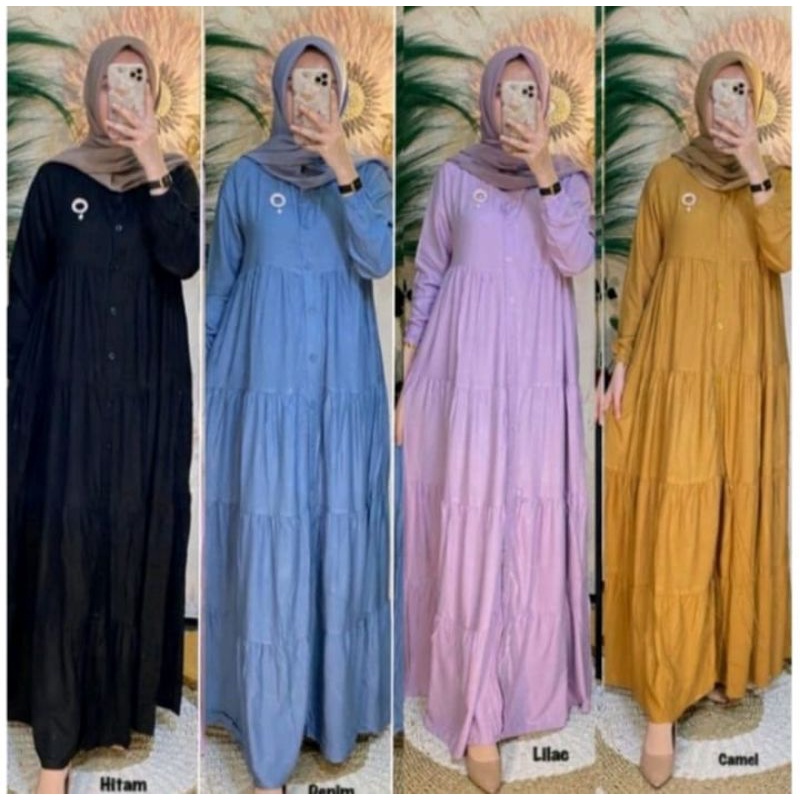TERBARU GAMIS POLOS RAYON PREMIUM BUSUI LD 110 PJ 140 TERBEST SELLER / AZRAF DRESS