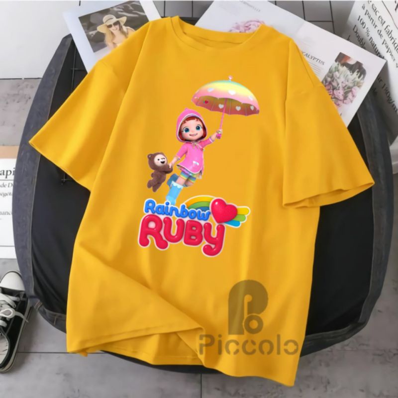 kaos baju anak anak  Ruby rainbow bahan premium