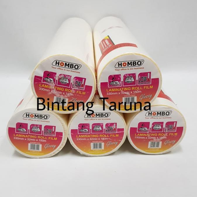 

BARANG BARU Plastik Roll Laminating Glossy Hombo 32 mikron Plastik Laminating A3