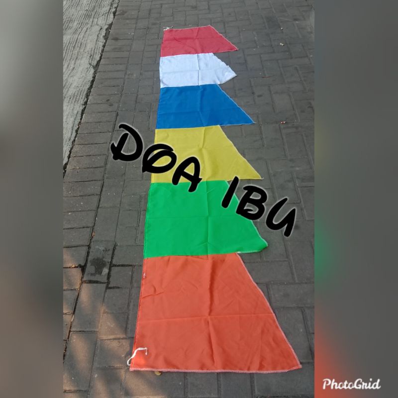 

best seller umbul-umbul warna-warni zig zag 3meter ready stock