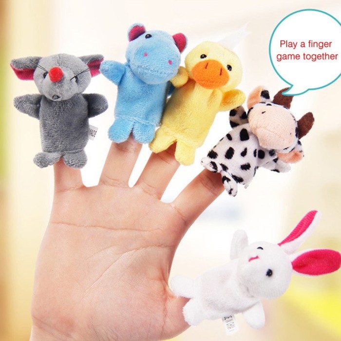 TokoPapin Mainan boneka jari tangan hewan finger puppet animal isi 5 pcs