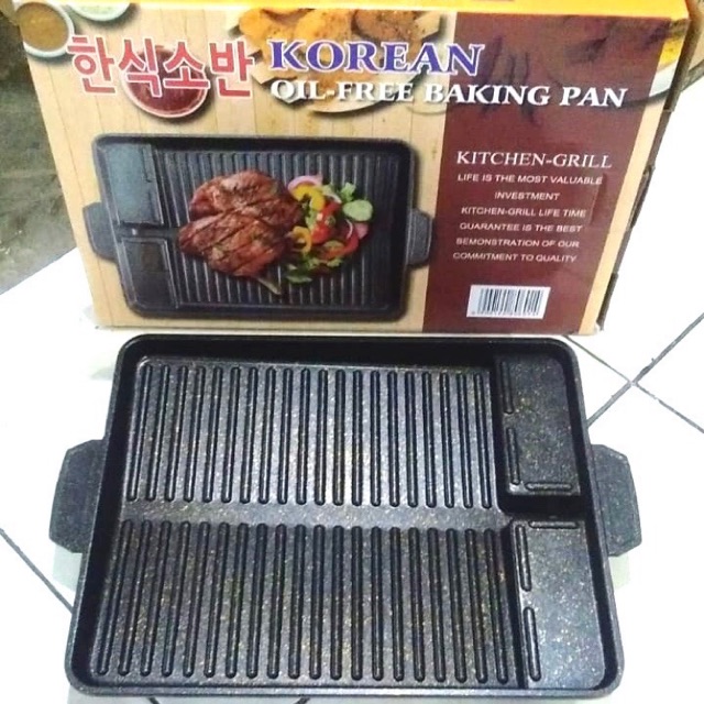 Korean Grill Pan / Panggangan Bbq / BBQ Grill Pan ( anti lengket )