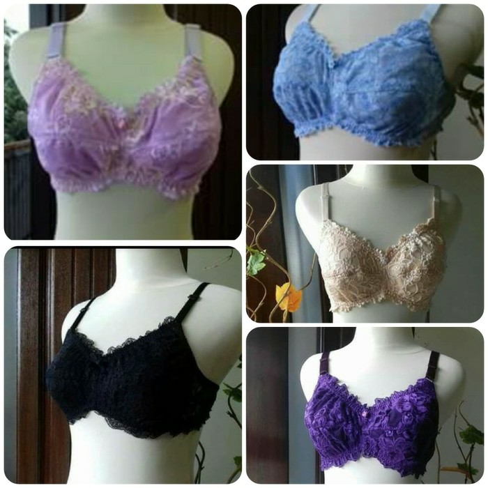 cd 918Bra brukat tanpa busa dan kawat - Merah Muda- 34