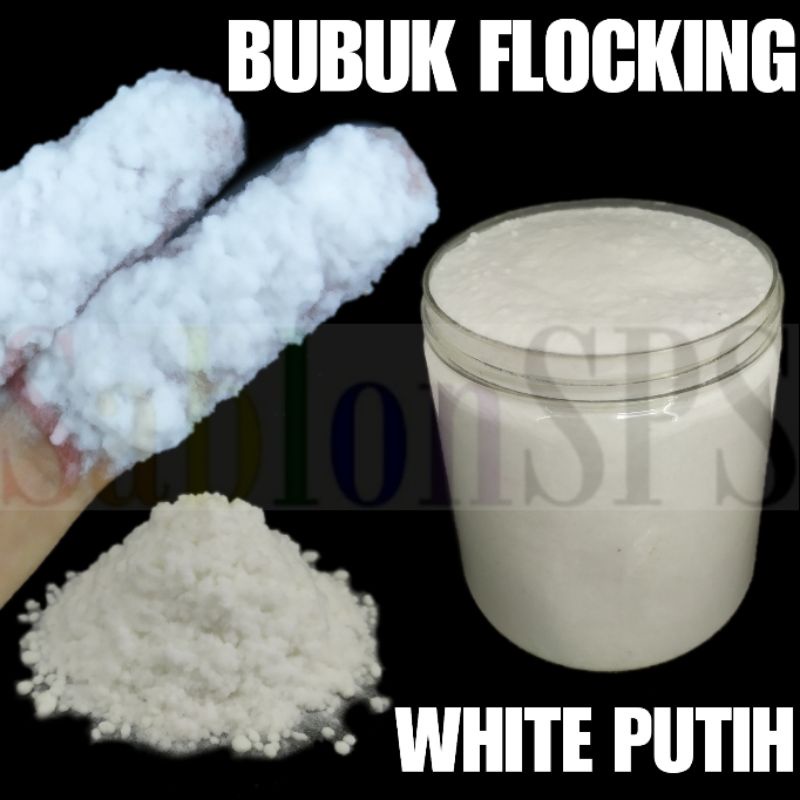 BUBUK FLOCKING NILON SABLON PUTIH WHITE BLUDRU SERBUK NYLON 100GR