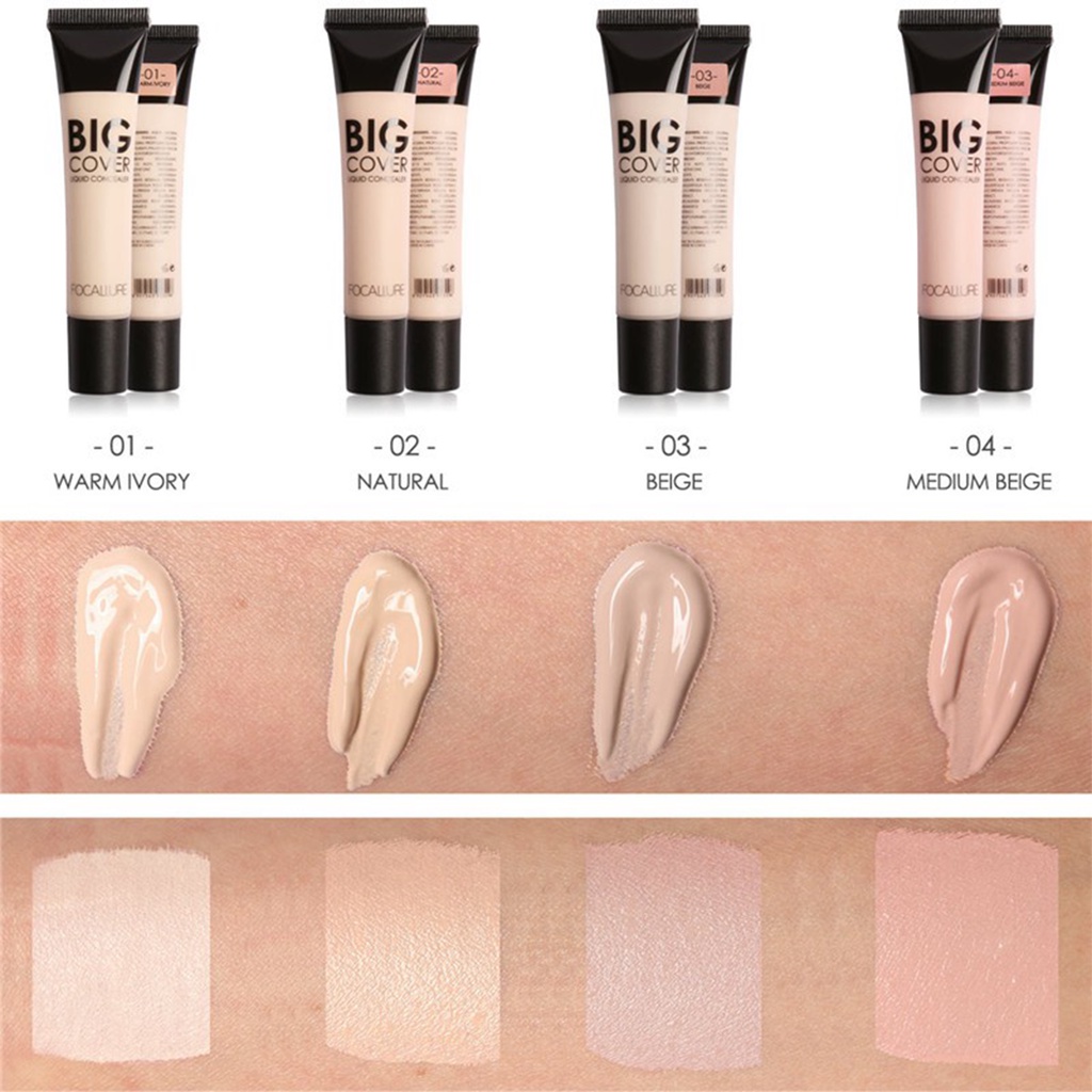 ❤ BELIA ❤ FOCALLURE Big Cover Liquid Concealer FA31 | Tahan Lama | Waterproof | High Pigmented | Full Coverage | BPOM