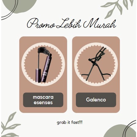 `ღ´ PHINKL `ღ´ [ESENSES] esenses mascara evany waterproof maskara hitam + galenco pelentik bulu mata