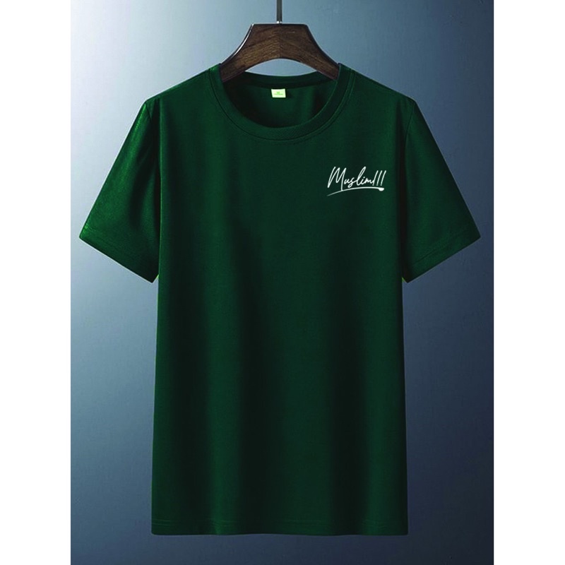 Kaos Oblong Pria MUSLIM Baju Oblong Pria Cotton Combed Atasan Tshirt Pria Lengan Pendek