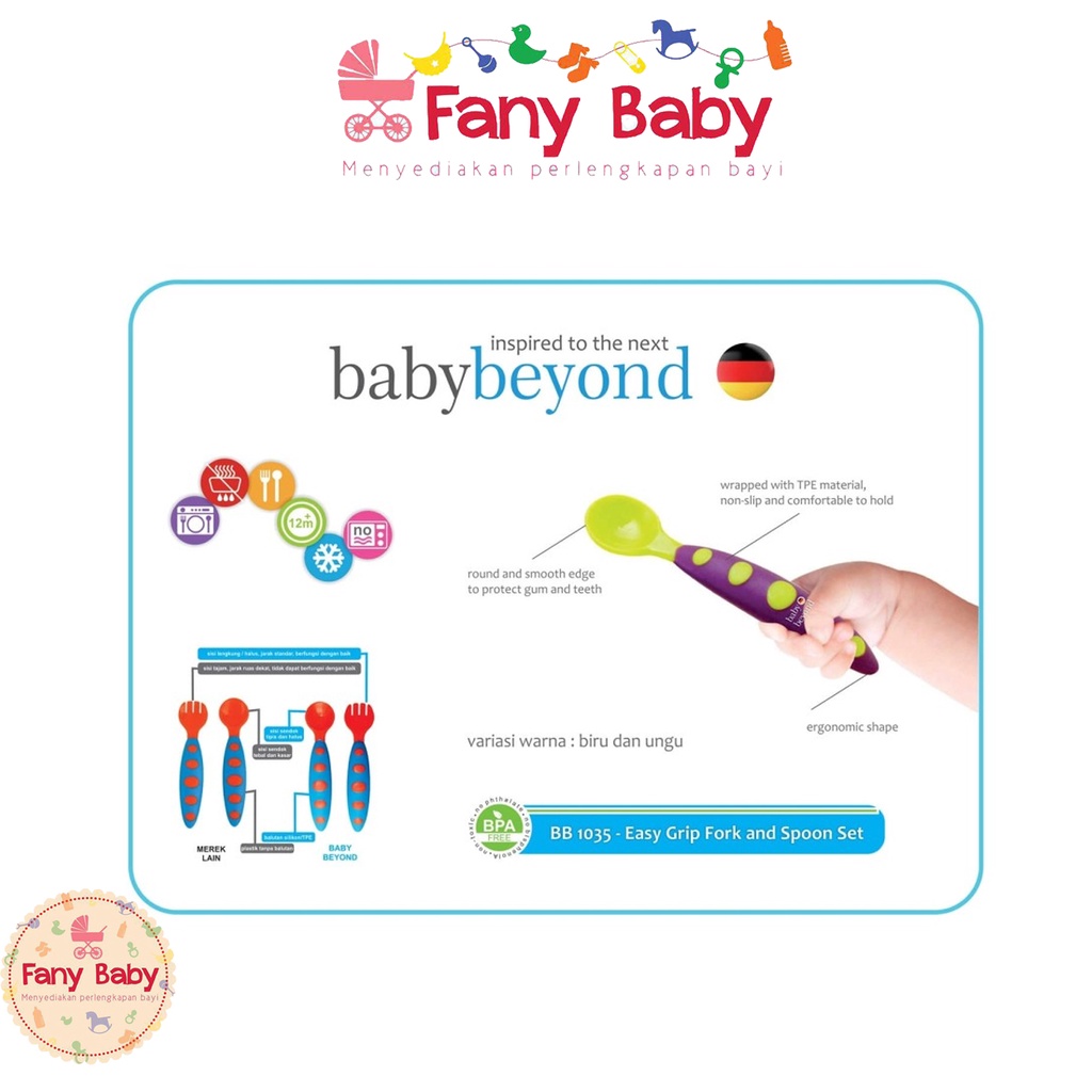 BABY BEYOND EASY GRIP FORK AND SPOON [ BB1035 ]