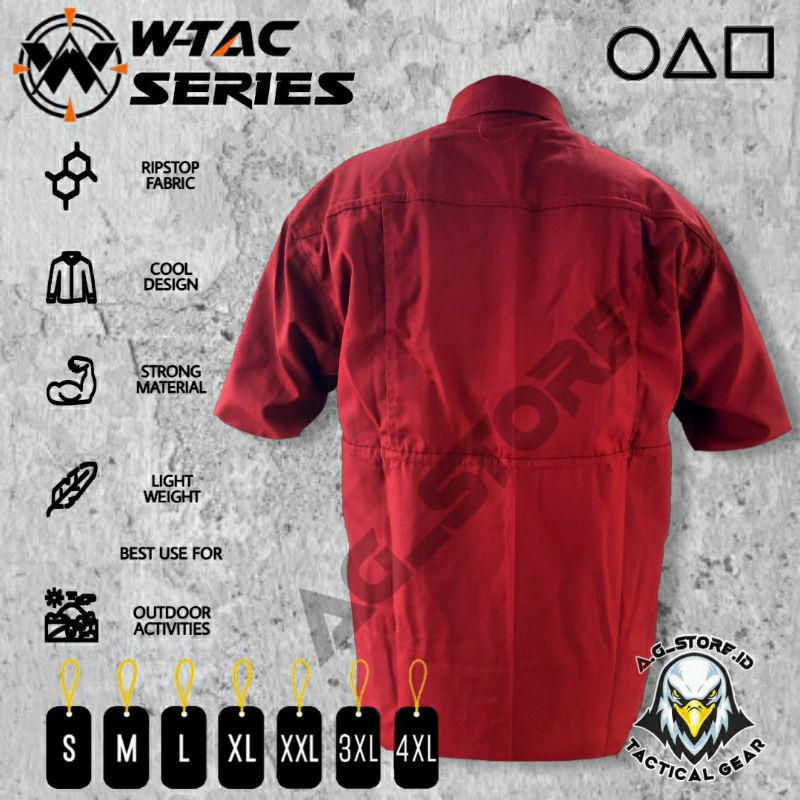 Kemeja tactical w-tac tangan pendek PREMIUM / kemeja outdoor / kemeja lapangan / polisi / army / ripstop tornado