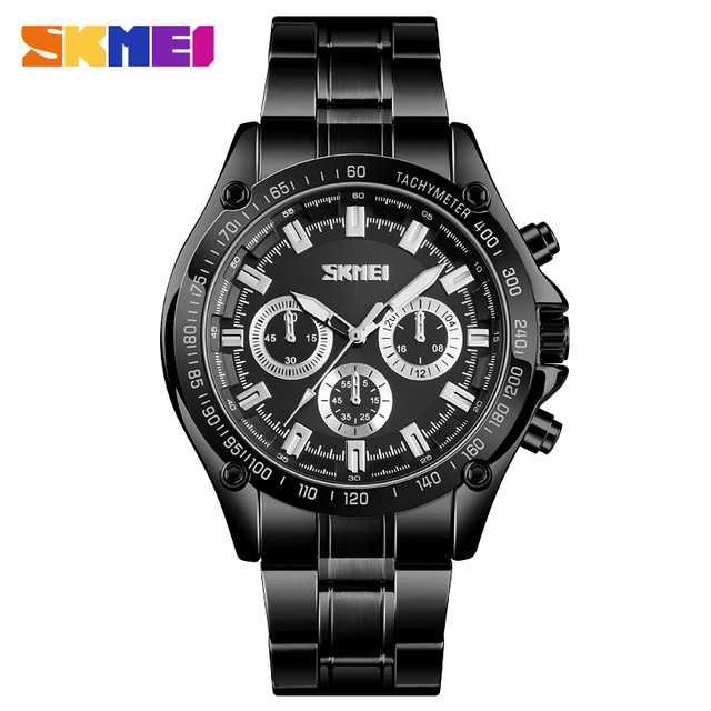 Baru SKMEI Jam Tangan Analog Quartz Pria - 1366 - Hitam Hitam