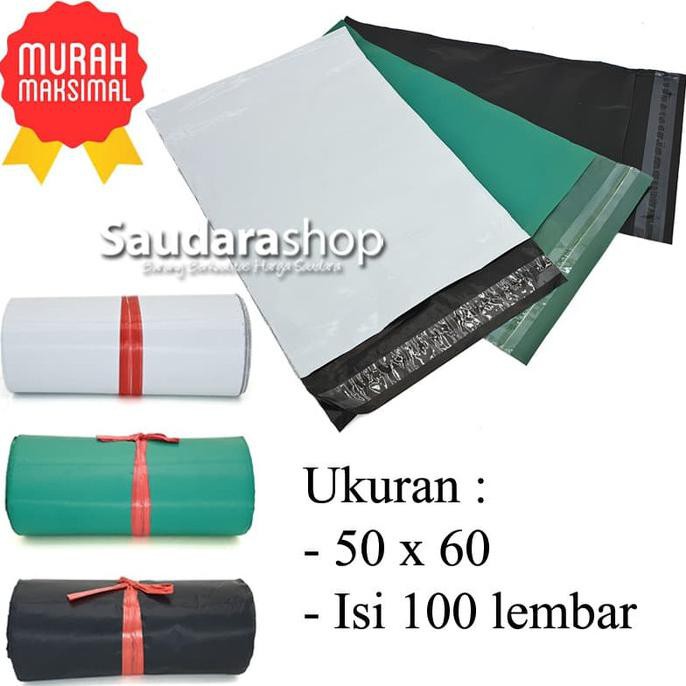 

BARU Polymailer Ekonomis 50x60 (100pcs) / Plastik Packing Online 50 x 60 - Hitam