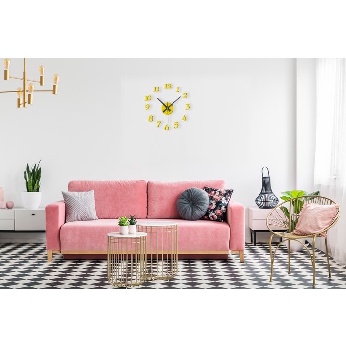 Jam Dinding Tempel Besar DIY Analog 3D Giant Modern Clock - SC