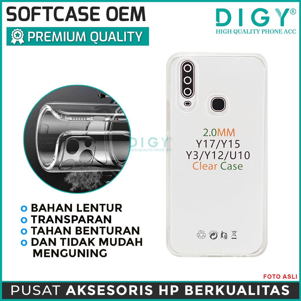 Vivo V20 V21 4G 5G X50 X50 PRO Y12 Y15 Y17 Y33S Y21S Y2 Y20 Y20S Y30 Y12S IQOO Y11S Y30 Y50 Y51 Y91 Y95 Case Bening Jelly Clear Tebal SOFTCASE OEM 2.0MM Bahan Premium