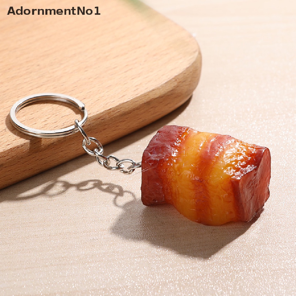 [AdornmentNo1] Creative Funny PVC Food Keychain Pig's Trotters Chicken Wings Metal Keyring Gift [new]