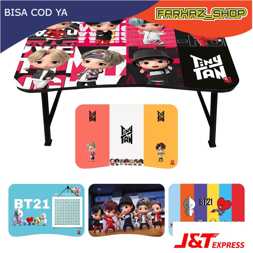 MEJA BELAJAR LIPAT TINYTAN BTS BT21 ZEPETO DONAL DUCK UNICORN KARAKTER ANAK