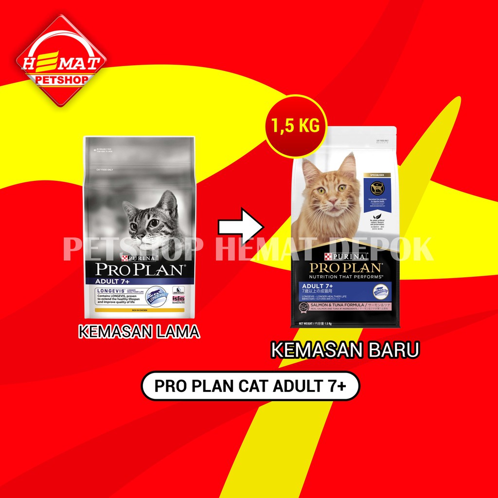 cat food Pro Plan Adult 7+ Longevis Rich In Chicken 1,5 Kg Makanan Kucing Proplan Chicken 1,5Kg