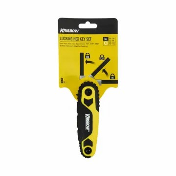 Set Kunci L Hex Lipat Krisbow 1/4-3/32 Inch 8 Pcs Original Kuat Awet