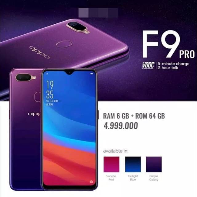 OPPO F9 PRO 6/64 GB Smartphone Android GARANSI tes