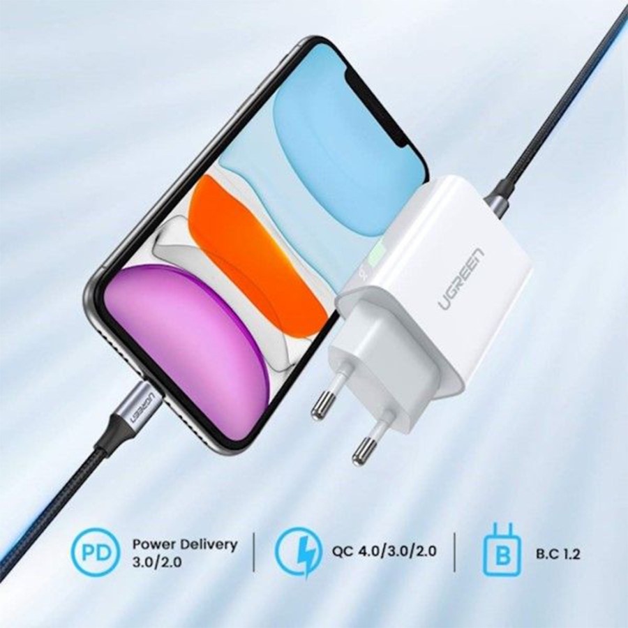 Wall Charger Kepala Adaptor 20W UGREEN USB Type C PD 4.0 QC