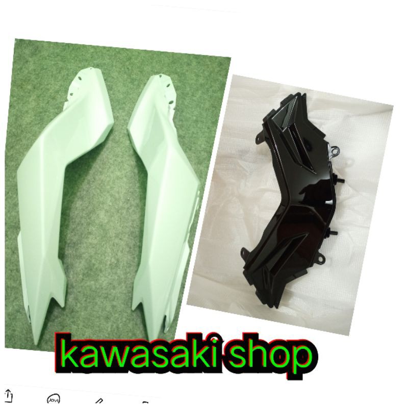 cover body belakang ninja 250 fi putih dan cover ekor tengah belakang body ninja 250 fi