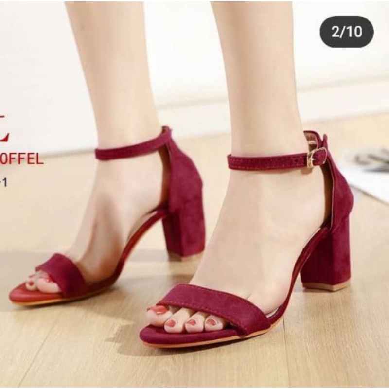 (suede thkp) Heels chunky daffa