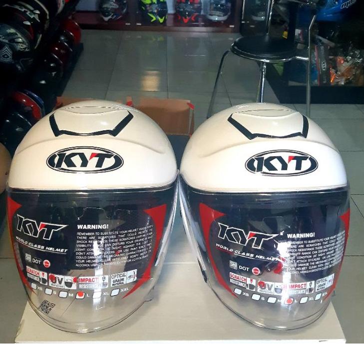 Promo - KYT Kyoto R Solid White / Kyoto R Putih Original kyt
