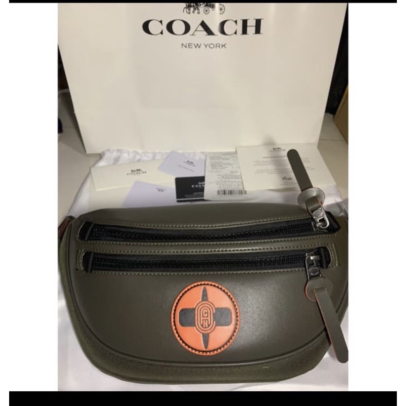 tas waistbag pria cowok coach glossy sports original