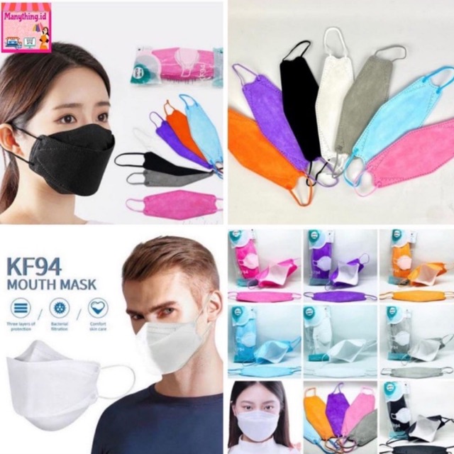 [ Check Out 1000] Masker KF94 Korea 4ply Masker Earloop Black Original Termurah