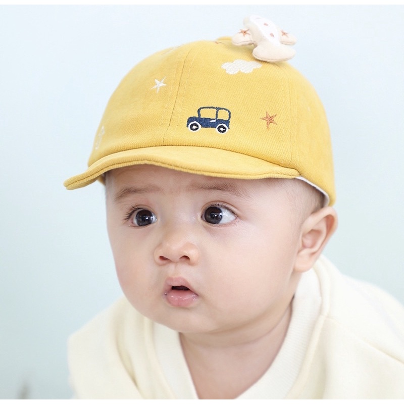 Topi Baseball Anak Bayi Model PLANE Import / Baby Baseball Hat-Yellow