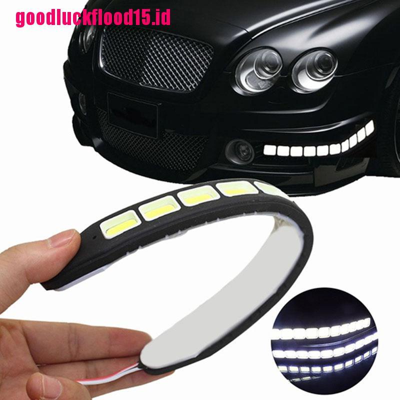 (LUCKID) 1pc Lampu Strip 10-led COB 12V Untuk DRL / Foglamp Mobil