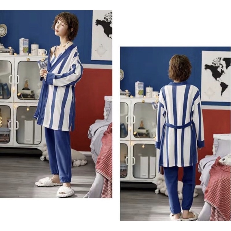 PIYAMA WANITA DEWASA SPANDEX IMPORT PREMIUM SET CELANA PANJANG MOTIF KIMONO IKAT TALI M-XL NEW COLLECTION