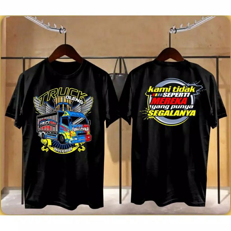 Fourfashion Kaos Pria Kaos Distro TRUCK OLENG SAYAP Black FN225