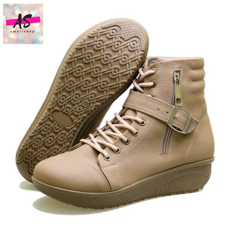 SEPATU BOOTS WANITA |  Boots Casual - BSM Soga BDA 806 Original