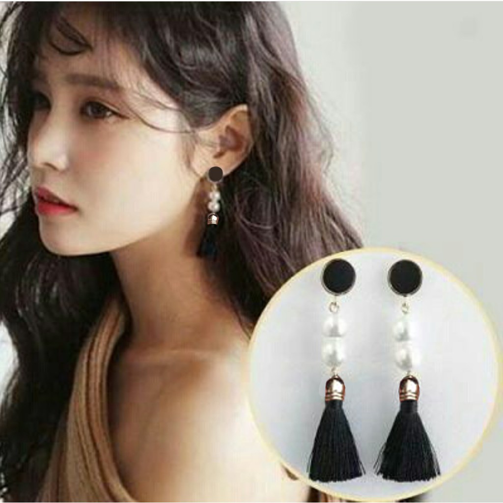 Anting Long Tassel Anting Mutiara Aneka Warna Miss 20