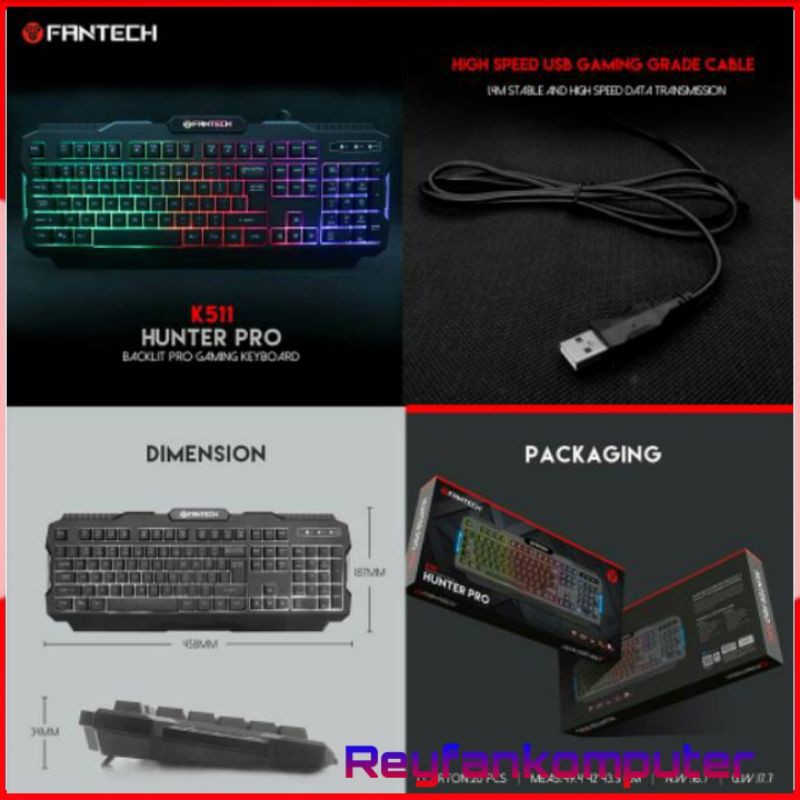 Keyboard Gaming Fantech HUNTER PRO K511 Kualitas Terbaik