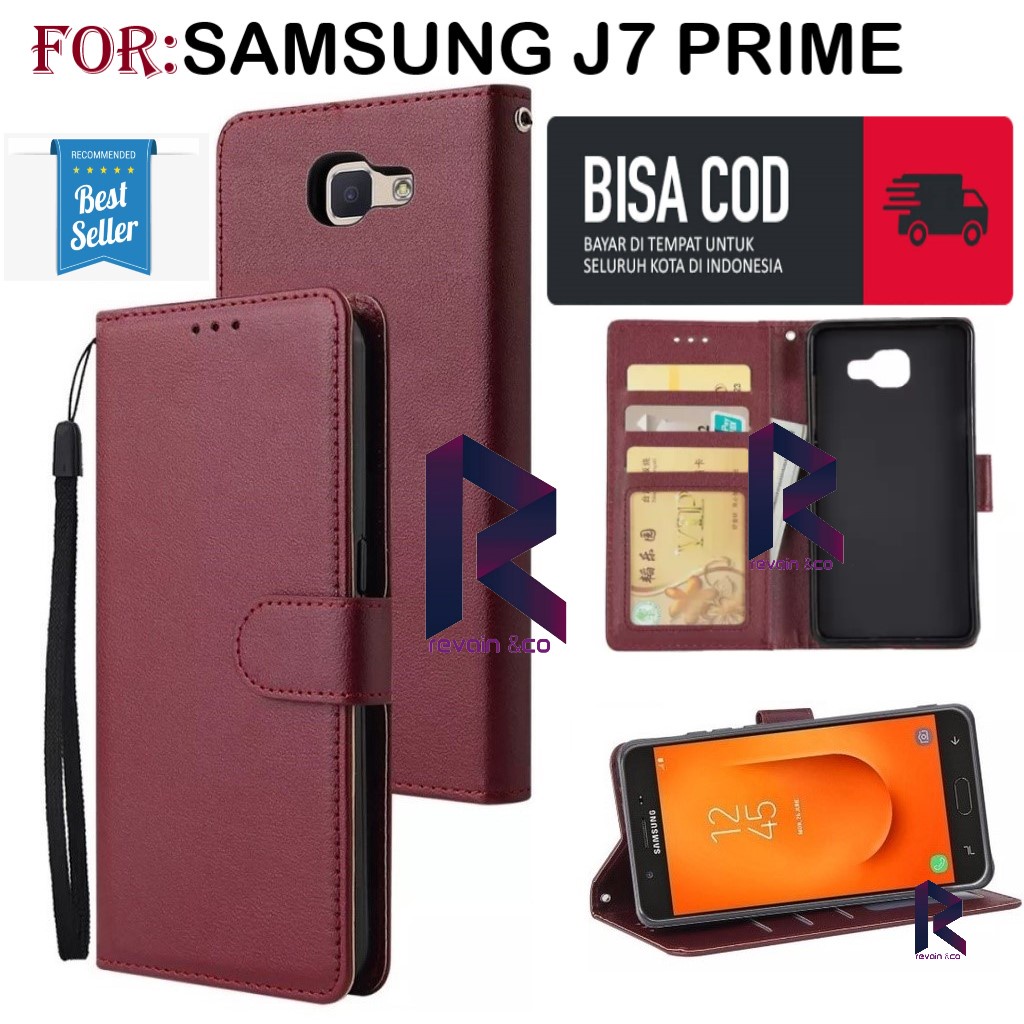 SAMSUNG J7 PRIME CASE FLIP WALLET LEATHER KULIT PREMIUM SARUNG BUKA TUTUP FLIP CASE SAMSUNG J7 PRIME