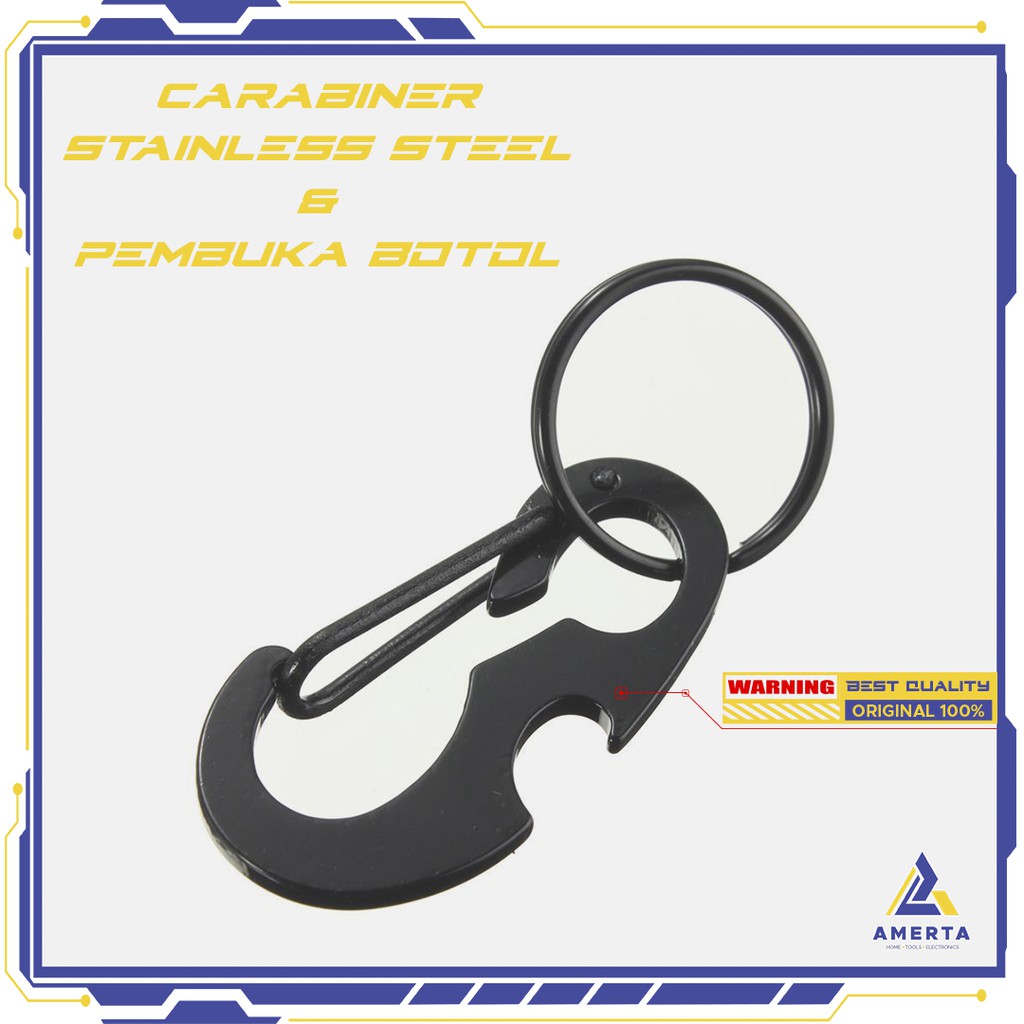 Carabiner Stainless Steel with Bottle Opener