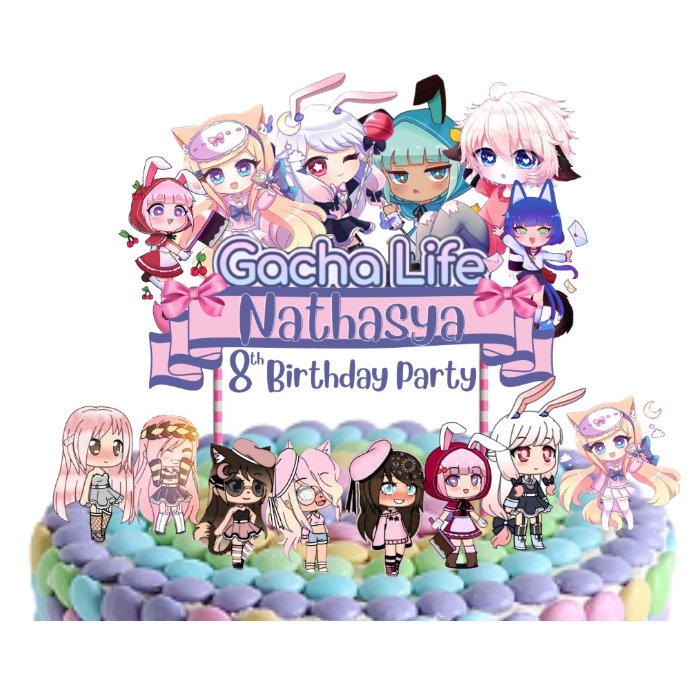 

Cake topper Gatcha Life / hiasan kue happy birthday