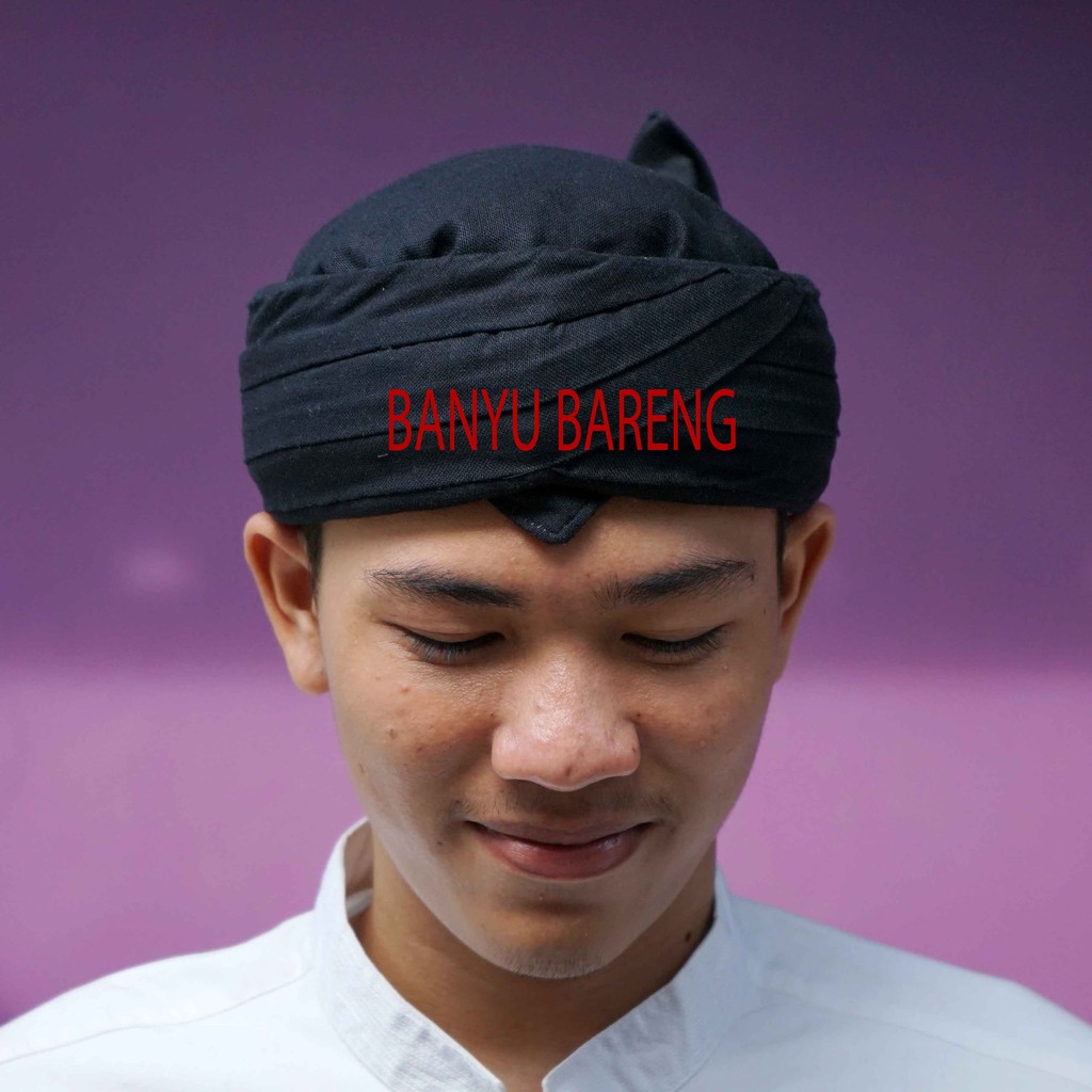 Blangkon Iket Bendo Udeng Topi Tradisional Khas adat Sunda Candra Sumirat Jaya Prakosa hitam