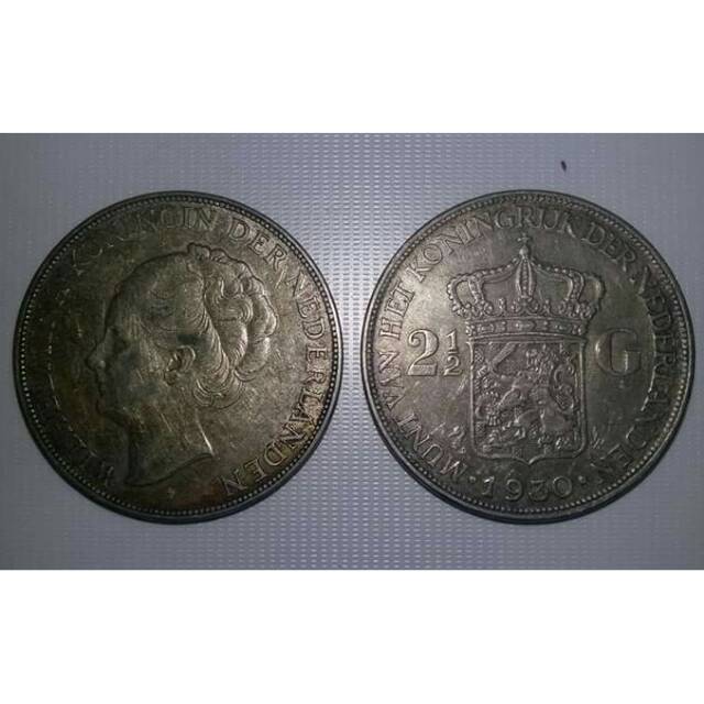 Coin wilhelmina 2.5 gulden 1930