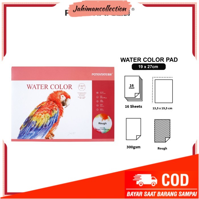 

✨ BISA COD ✨ Kertas Cat Air Potentate 19,5x27cm Watercolor Paper Pad - ROUGH