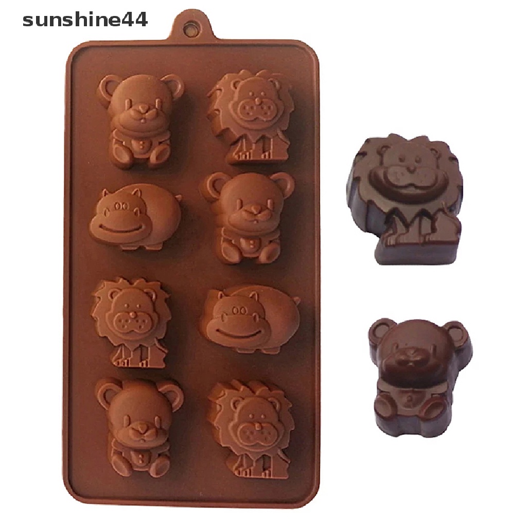 Sunshine Cetakan Kue / Coklat / Sabun DIY Bentuk Kuda Nil / Singa / Beruang Bahan Silikon