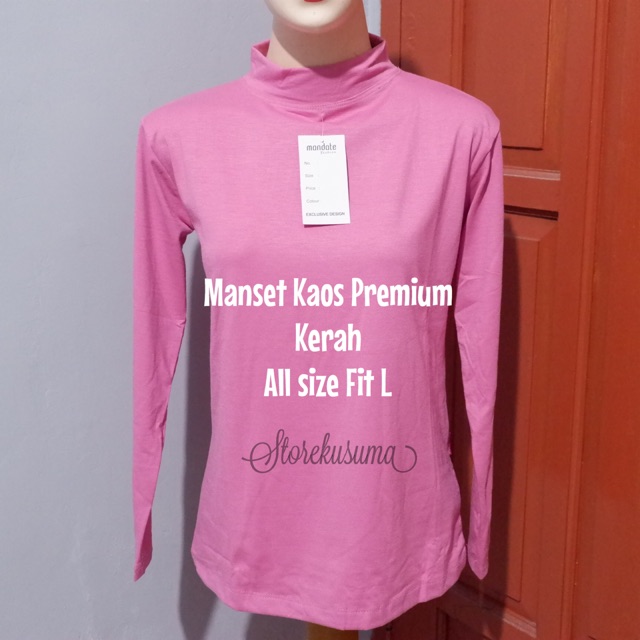 Manset Kaos bahan rayon premium  kerah sanghai ( all size fit L)