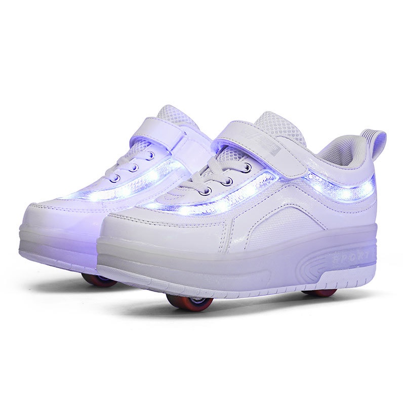 Sepatu Roda Heelys LED Langkah Lego Heelys  Vamp Lampu LED Mahasiswa Double Roda Heelys Skates Rolle
